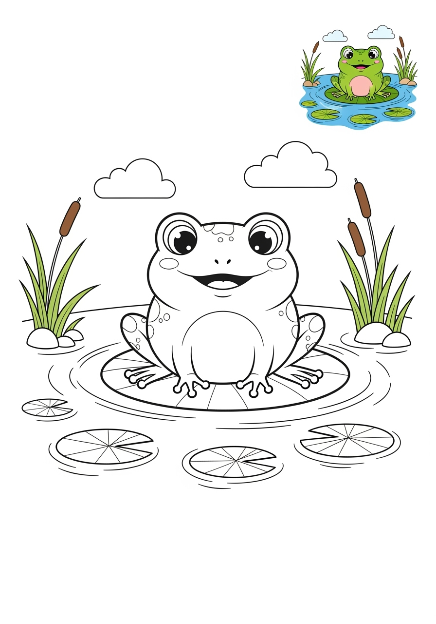 medium animals Popular Animals for Kids frog kids coloring page 1