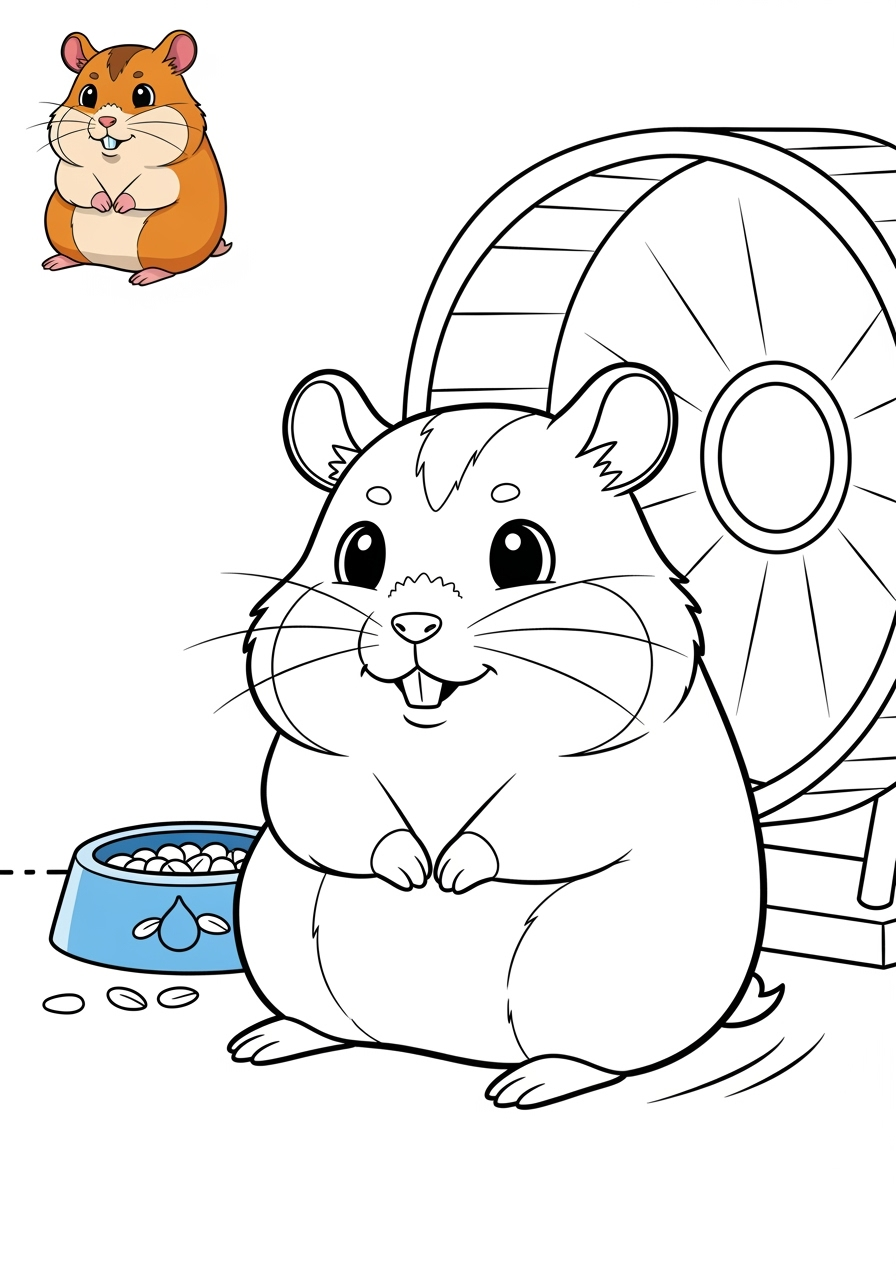 medium animals Popular Animals for Kids hamster kids coloring page 0