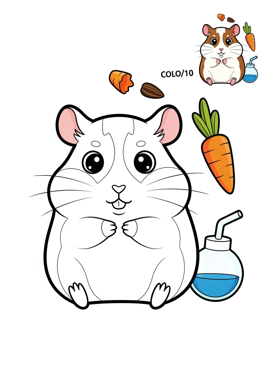 medium animals Popular Animals for Kids hamster kids coloring page 1