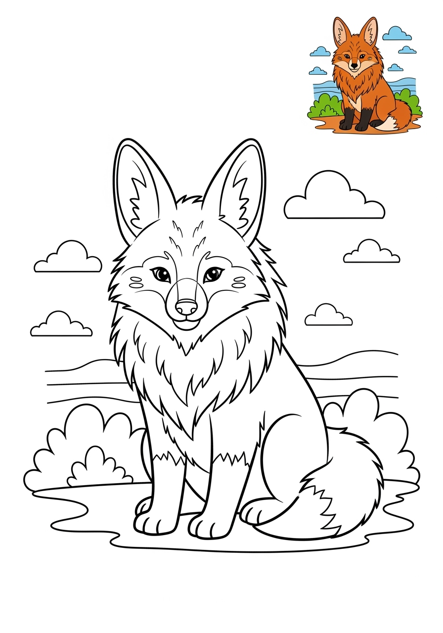 medium animals Zoo & Safari Favoriten maned wolf kids coloring page 0