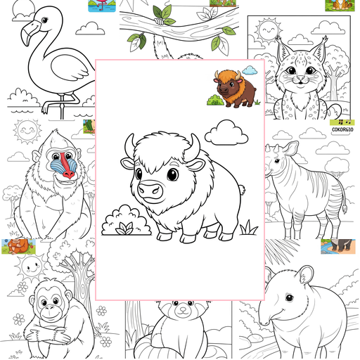 Medium Animals Zoo & Safari Favorites Coloring Sheets Collections Thumbnail