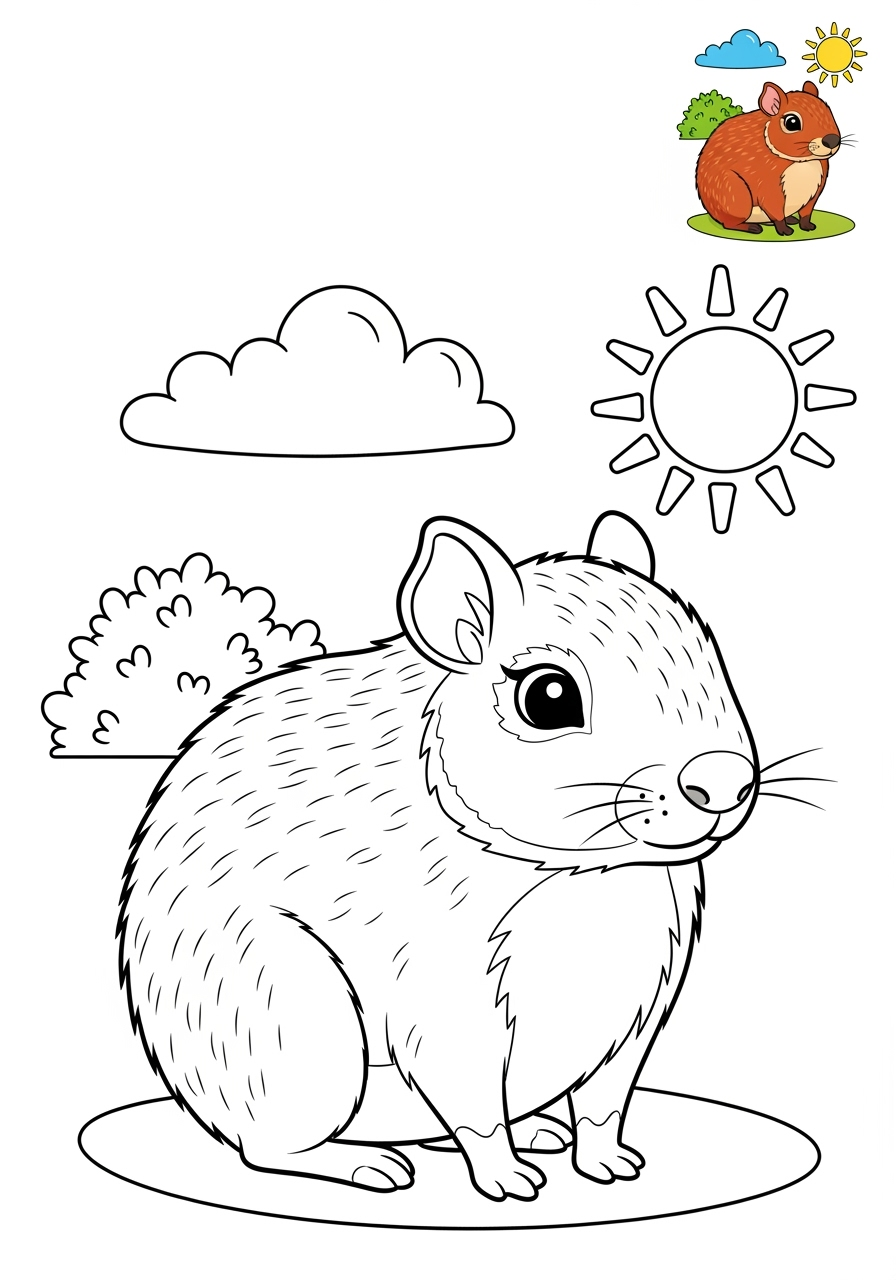 medium animals Rừng Nhiệt Đới agouti kids coloring page 0