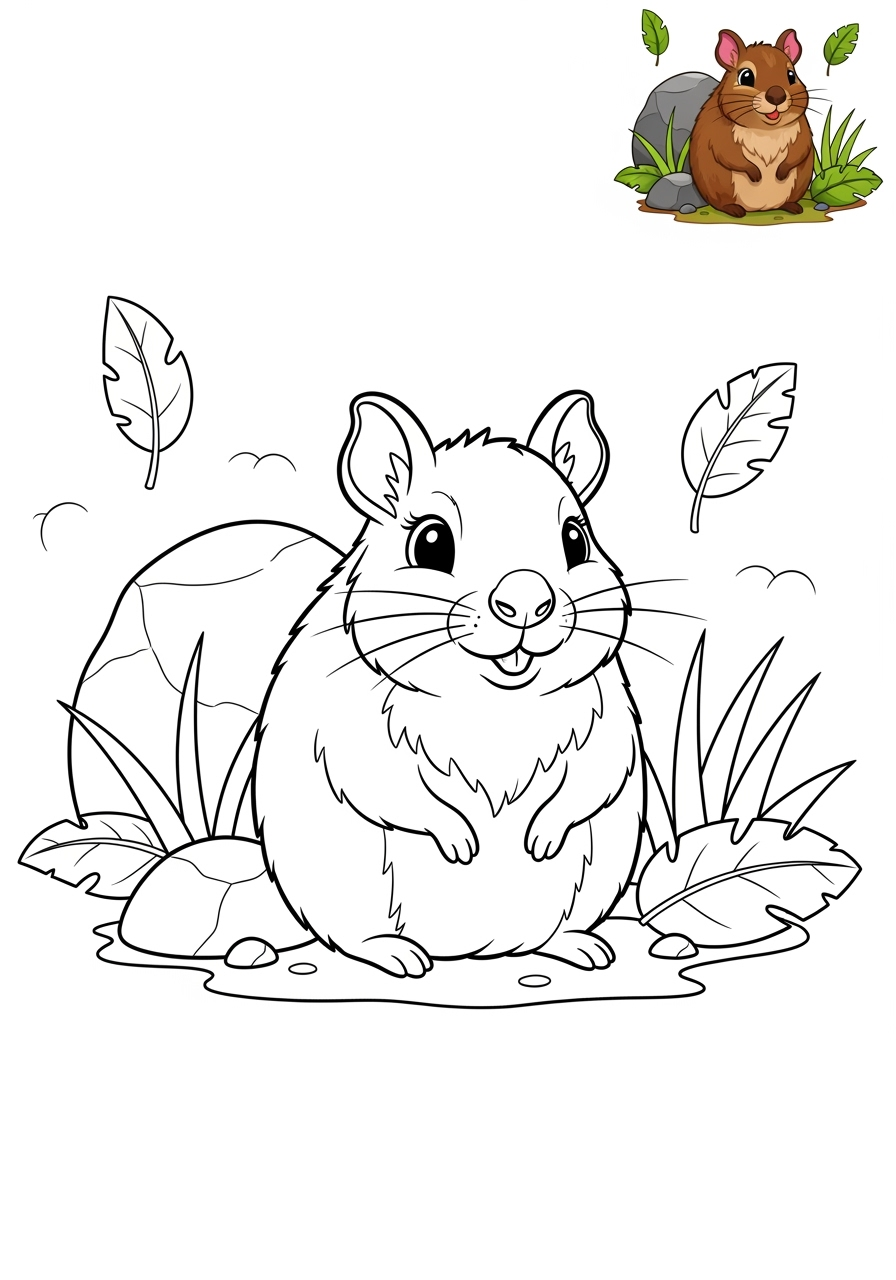 medium animals Rừng Nhiệt Đới agouti kids coloring page 1