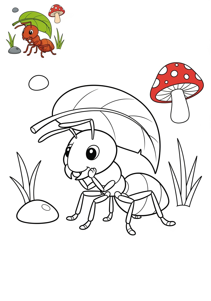 medium animals Rừng Nhiệt Đới leafcutter ant kids coloring page 0
