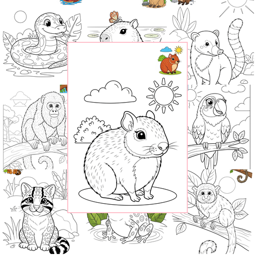 Medium Animals Rainforest & Jungle Coloring Sheets Collections Thumbnail