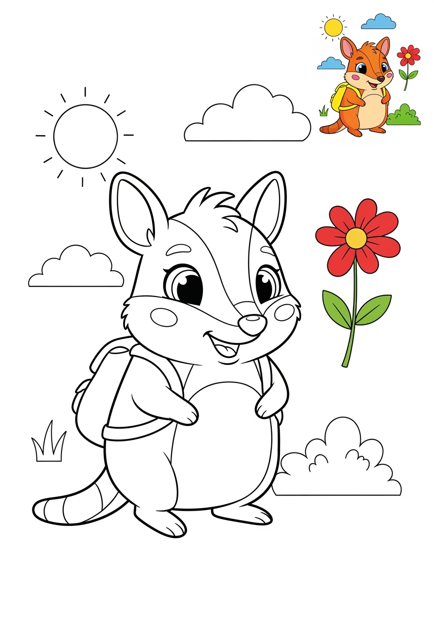 medium animals Australian & Unique bandicoot kids coloring page 0