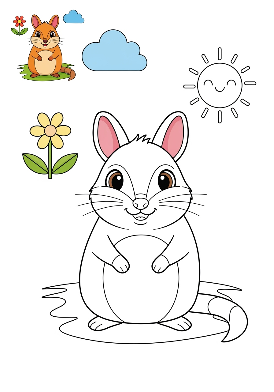 medium animals Australian & Unique bandicoot kids coloring page 1