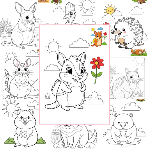 Medium Animals Australian & Unique Coloring Sheets Collections Thumbnail