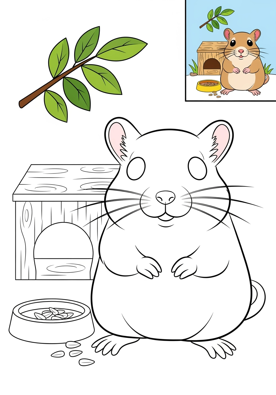 medium animals Pet Pals gerbil kids coloring page 0