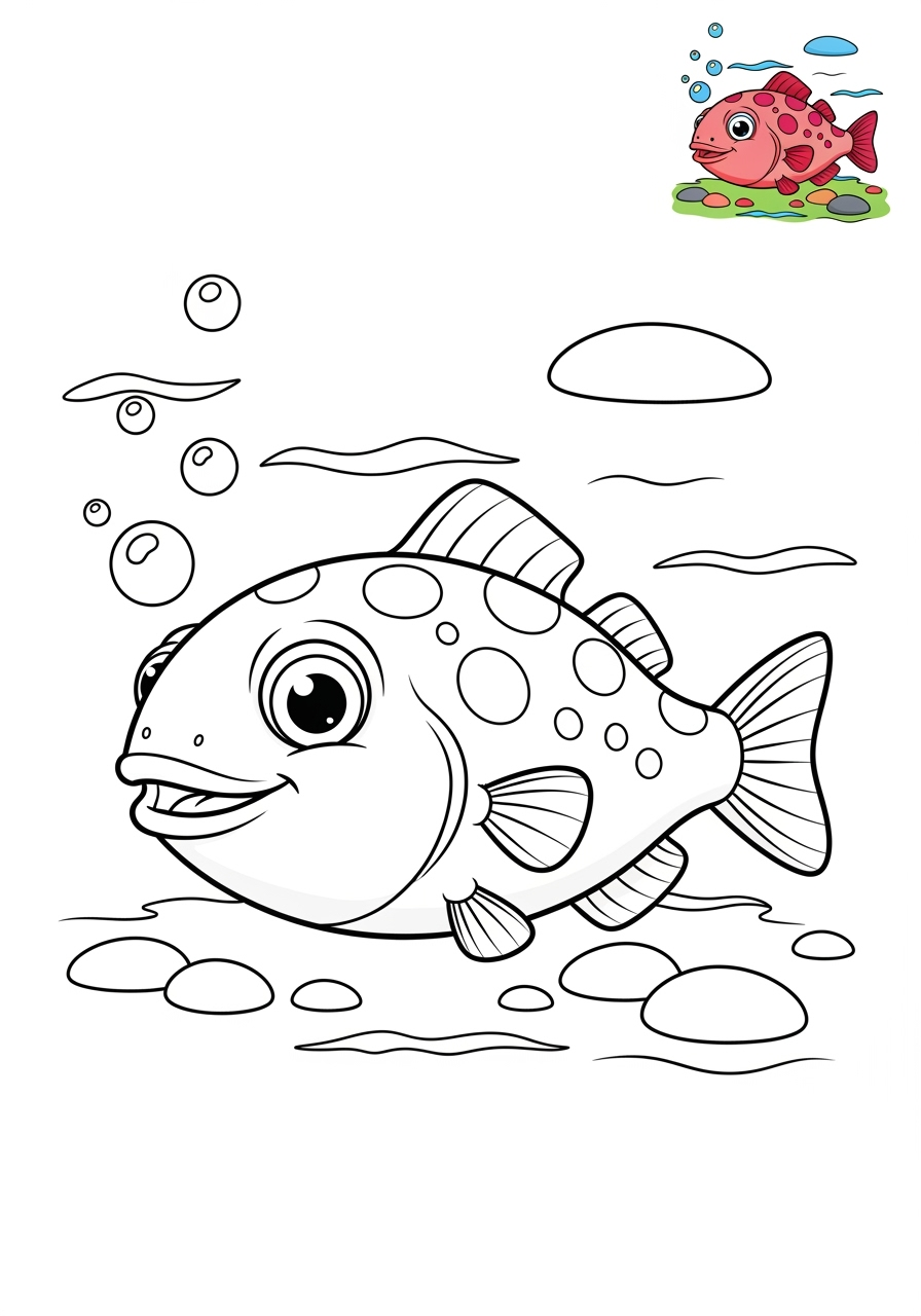 medium animals River & Wetland lungfish kids coloring page 0