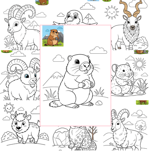Medium Animals Mountain & Alpine Coloring Sheets Collections Thumbnail