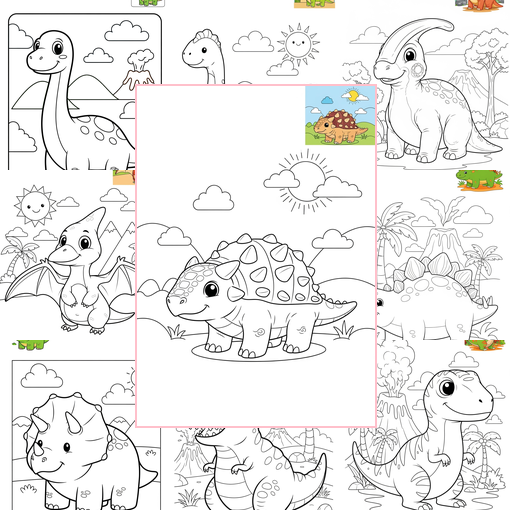 Medium Animals Dinosaurs Coloring Sheets Collections Thumbnail