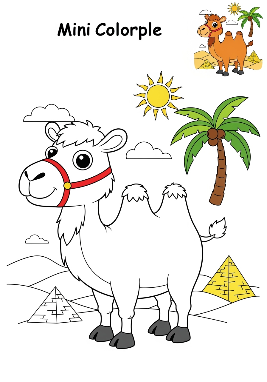 medium animals Mammals (Various) camel kids coloring page 0