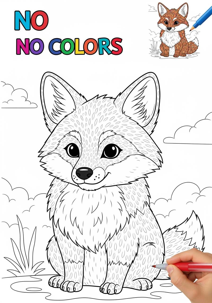 medium animals Mammals (Various) coyote kids coloring page 1