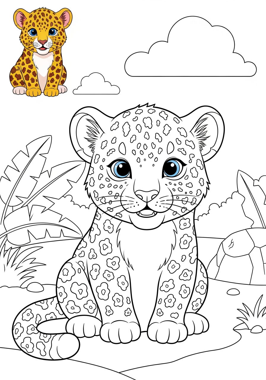 medium animals Mammals (Various) leopard kids coloring page 0