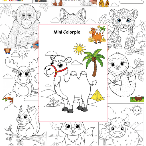 Medium Animals Mammals (Various) Coloring Sheets Collections Thumbnail