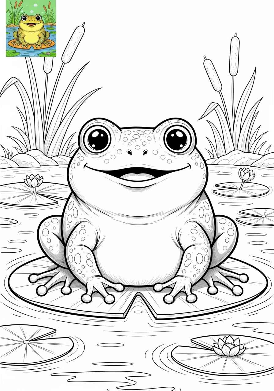 medium animals Reptiles & Amphibians frog kids coloring page 0
