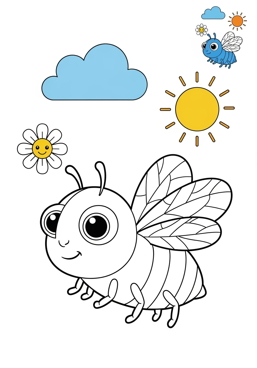 medium animals Insects & Arachnids fly kids coloring page 0