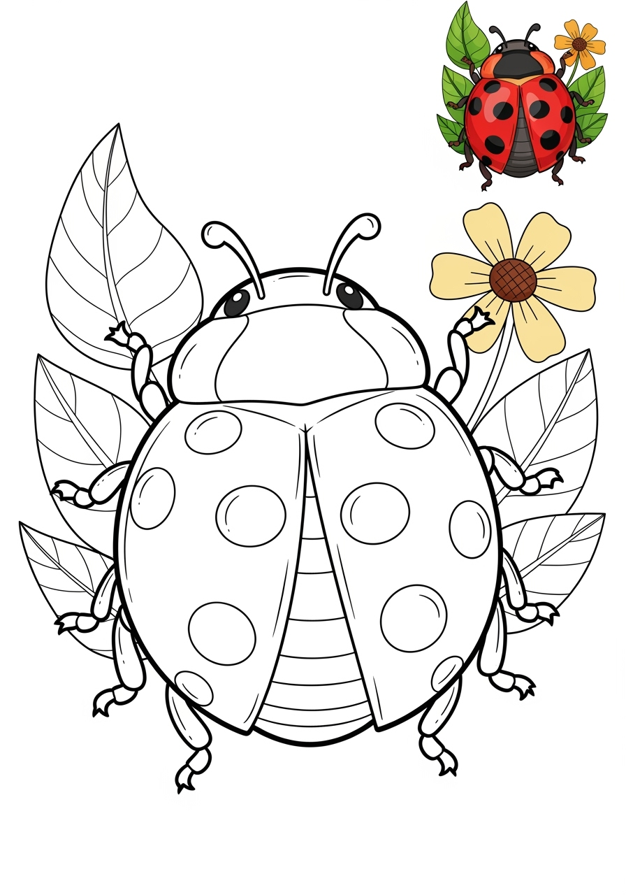medium animals Insects & Arachnids ladybug kids coloring page 0