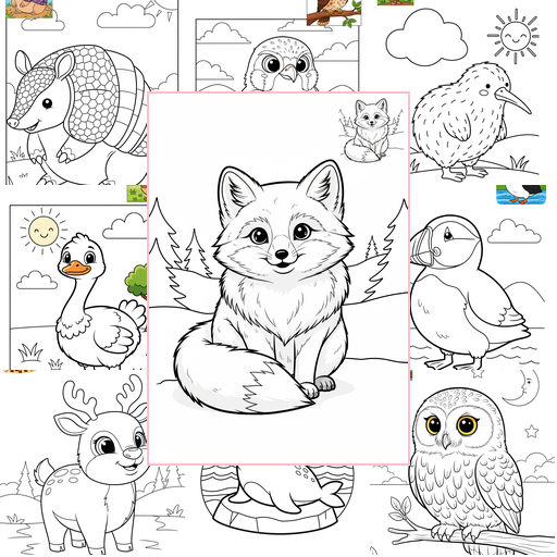 Medium Animals Arctic/Polar & Unique Birds/Marsupials Coloring Sheets Collections Thumbnail