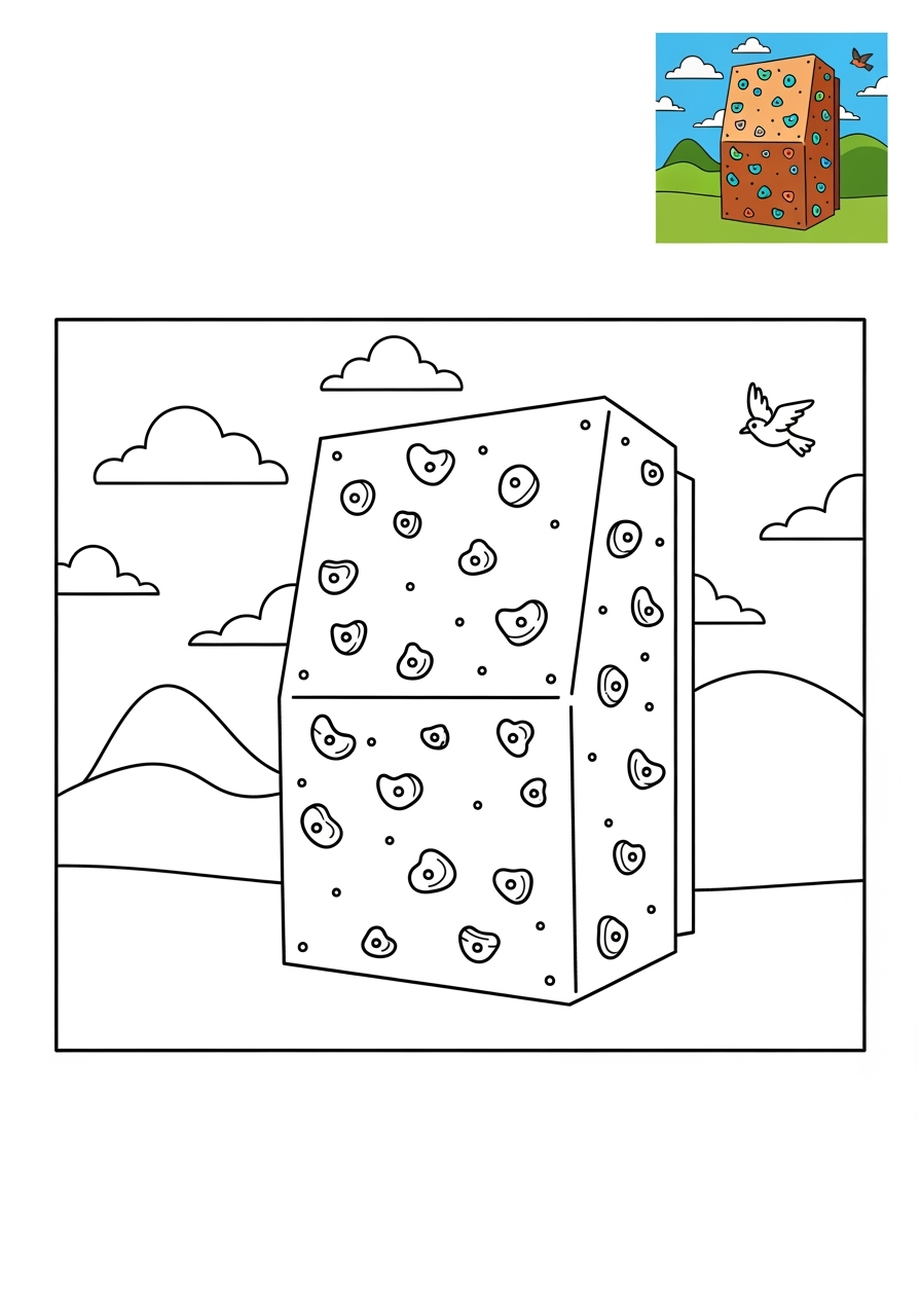 medium buildings and places Play & Fun climbing wall kids coloring page 0