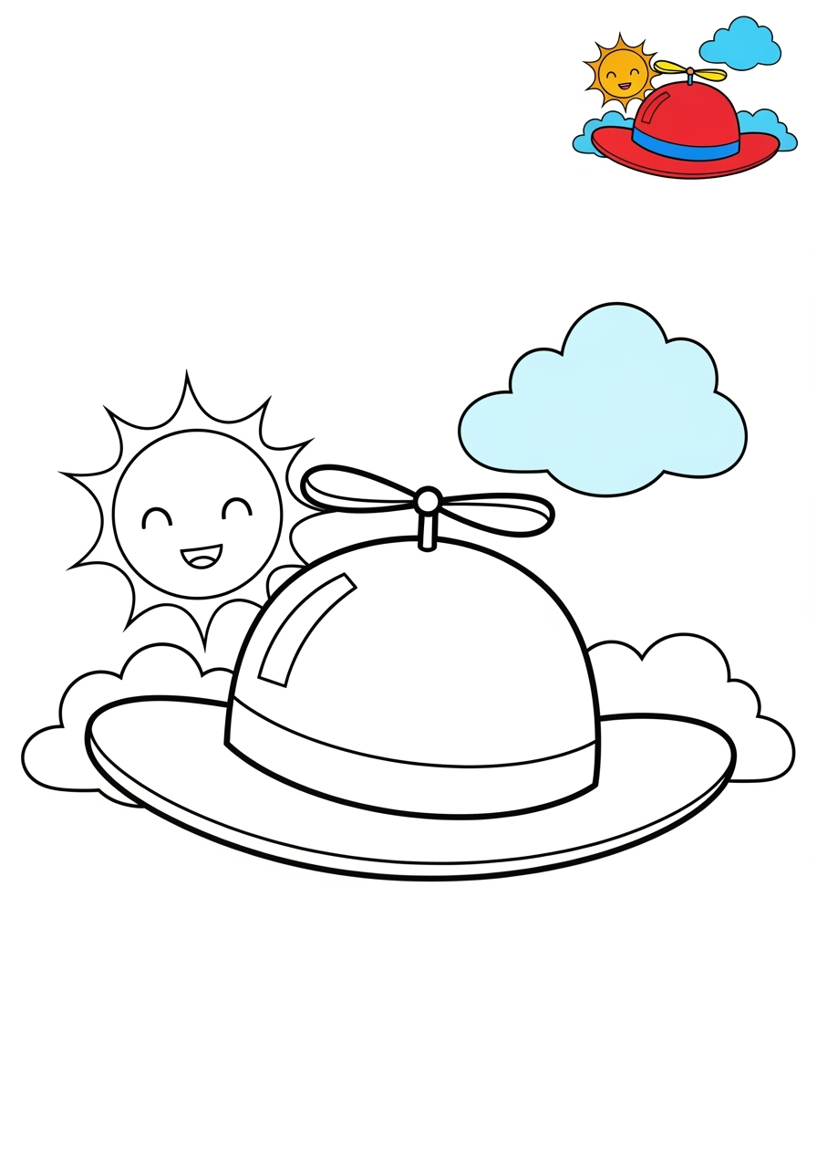 medium clothing and accessories Clothing hat kids coloring page 0