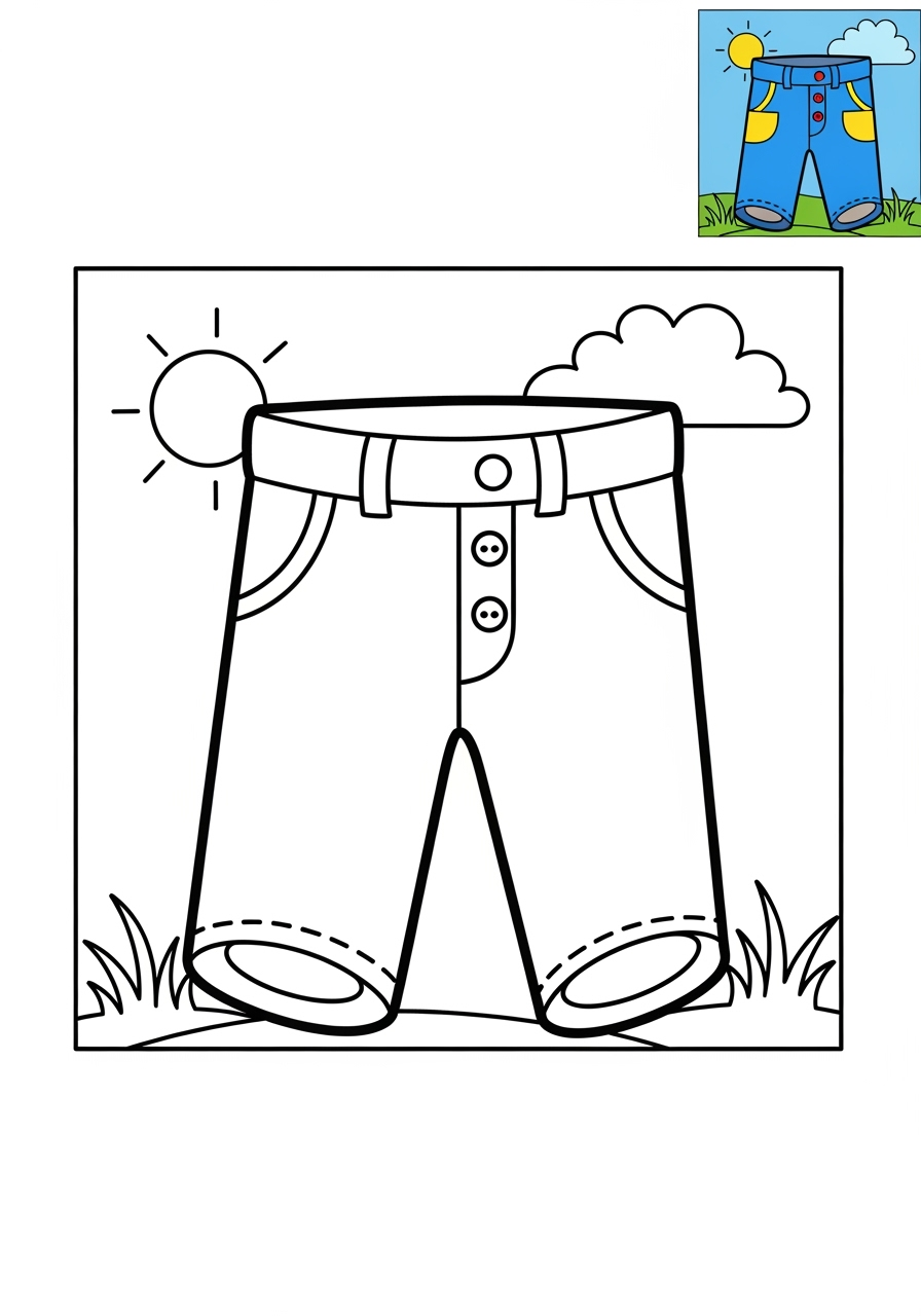 medium clothing and accessories Clothing pants kids coloring page 0