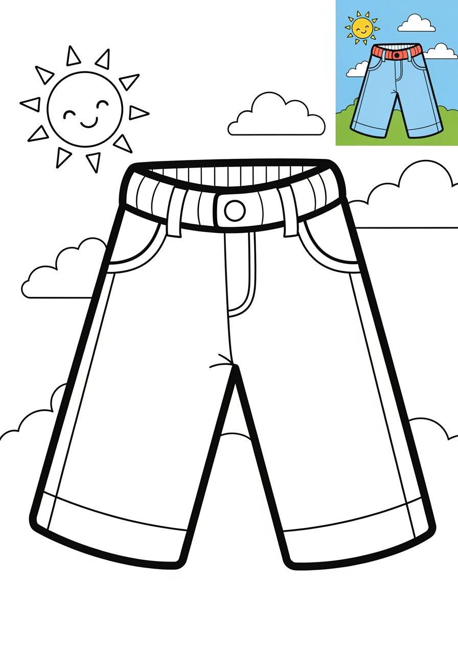 medium clothing and accessories Clothing pants kids coloring page 1