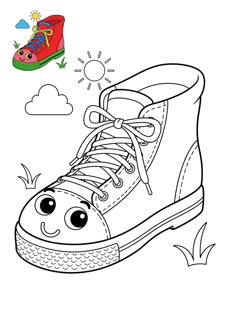 medium clothing and accessories Clothing shoes kids coloring page 1