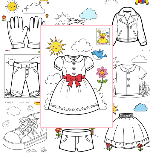 Medium Clothing and Accessories Clothing Coloring Sheets Collections Thumbnail