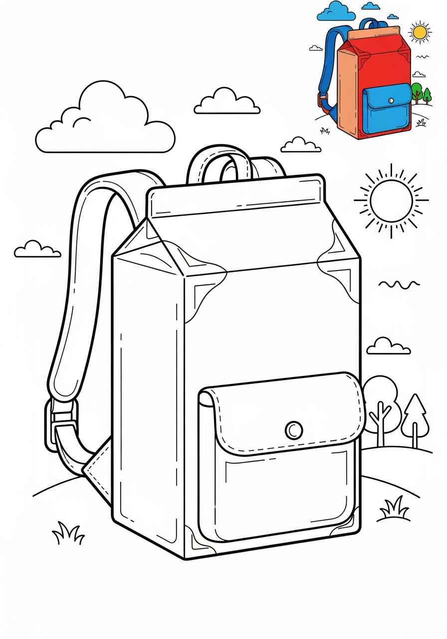 medium clothing and accessories Accessories backpack kids coloring page 1