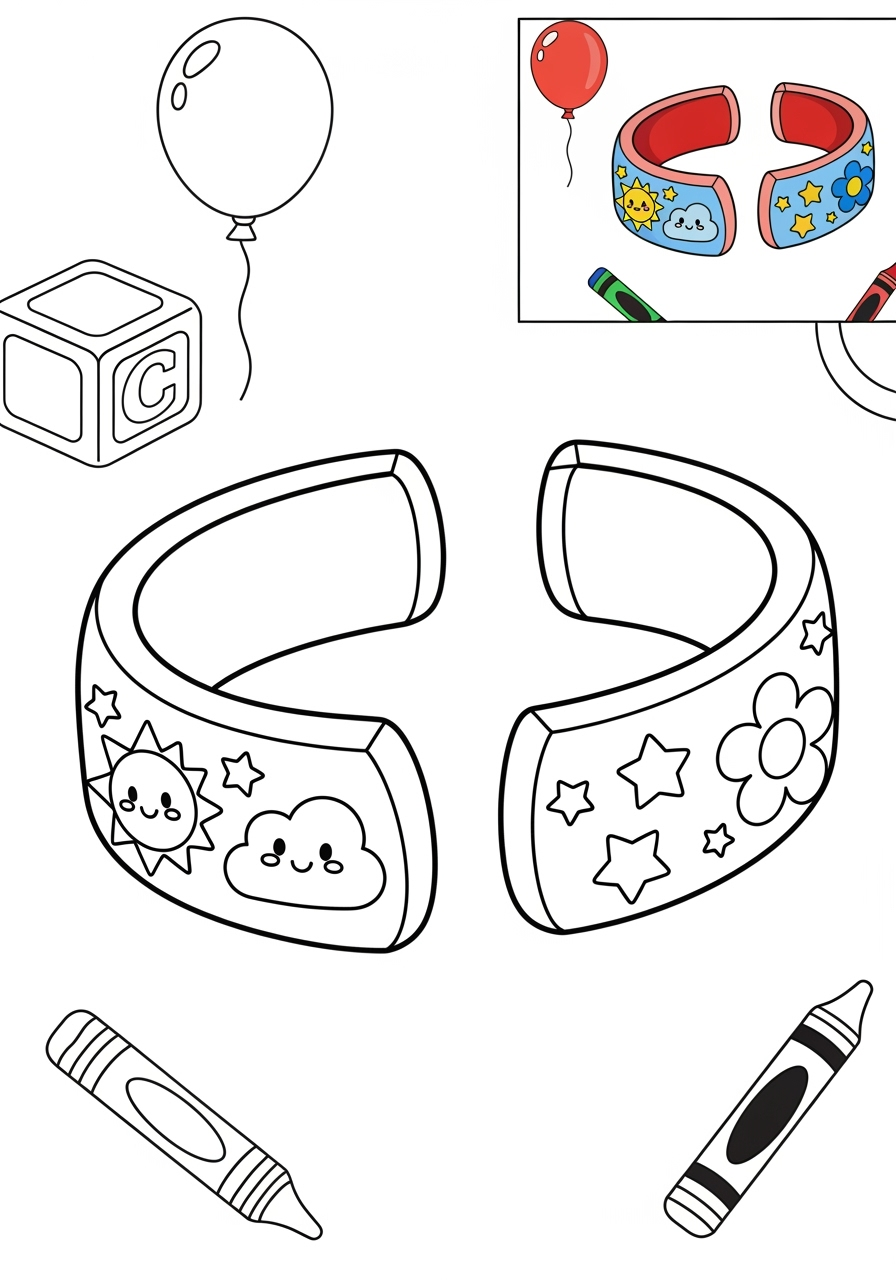 medium clothing and accessories Accessories bracelet kids coloring page 0