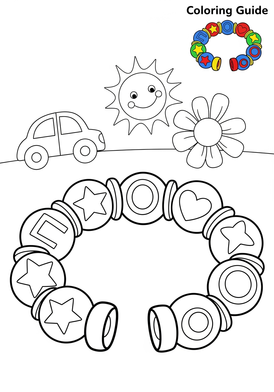 medium clothing and accessories Accessories bracelet kids coloring page 1
