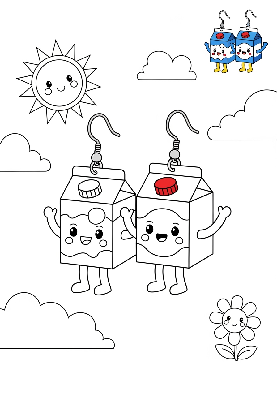 medium clothing and accessories Accessories earrings kids coloring page 1