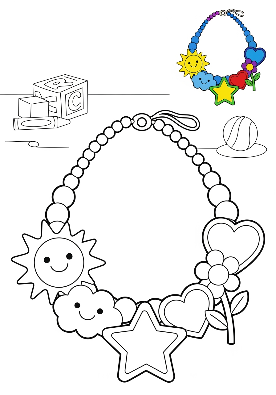 medium clothing and accessories Accessories necklace kids coloring page 0