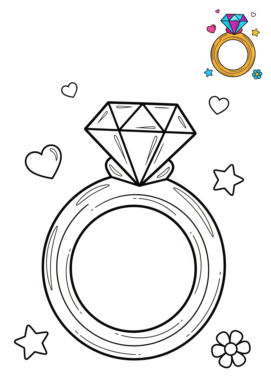 medium clothing and accessories Accessories ring kids coloring page 0