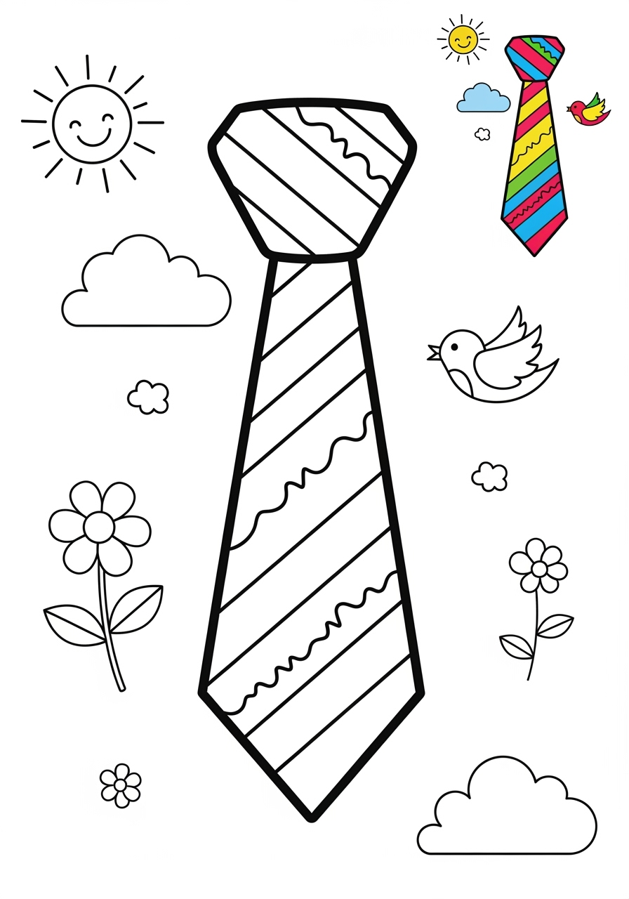 medium clothing and accessories Accessories tie kids coloring page 0