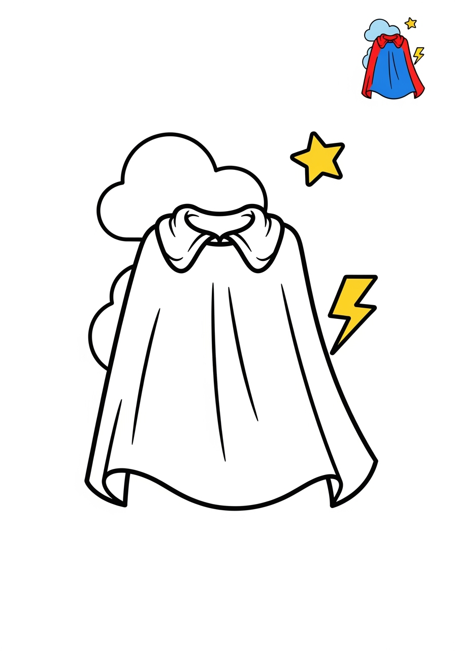 medium clothing and accessories Seasonal Wear cape kids coloring page 0