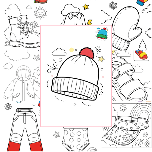 Medium Clothing and Accessories Seasonal Wear Coloring Sheets Collections Thumbnail