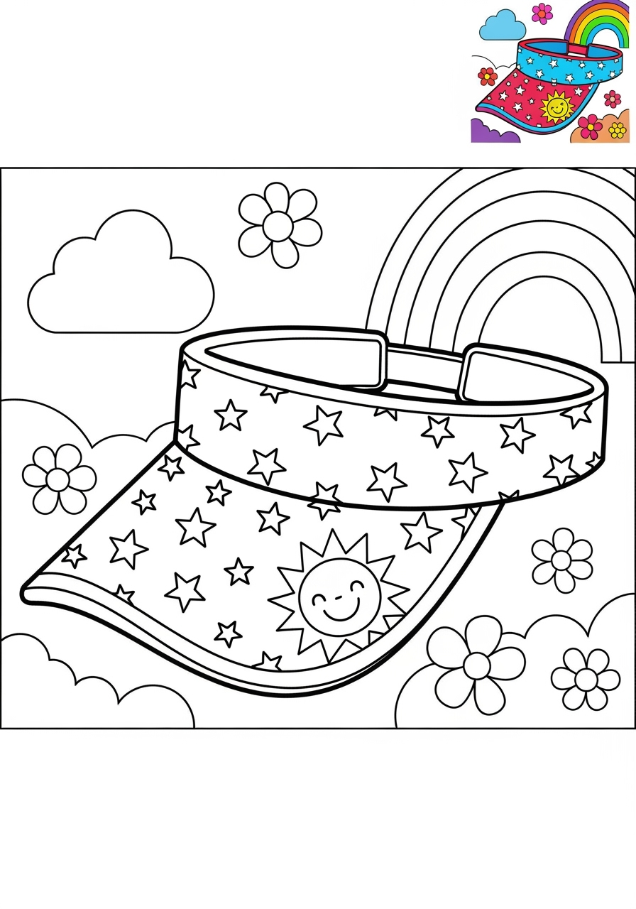 medium clothing and accessories Seasonal Wear visor kids coloring page 0
