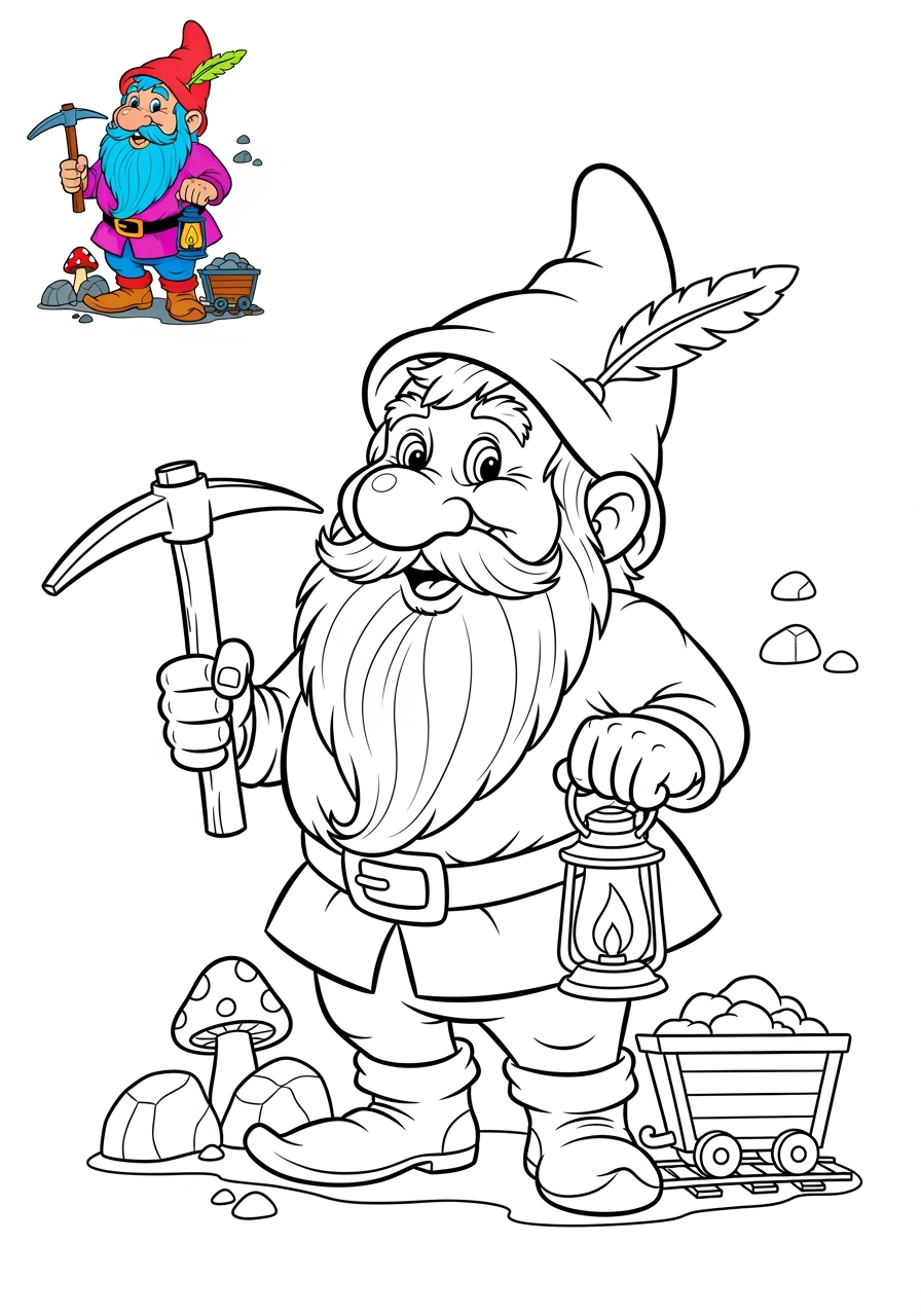 medium fantasy and fairy tales Nhân Vật dwarf kids coloring page 0