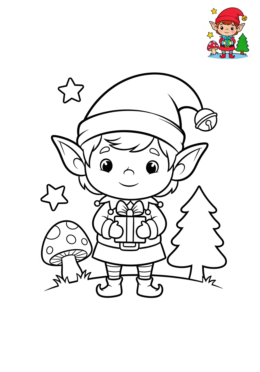 medium fantasy and fairy tales Nhân Vật elf kids coloring page 1