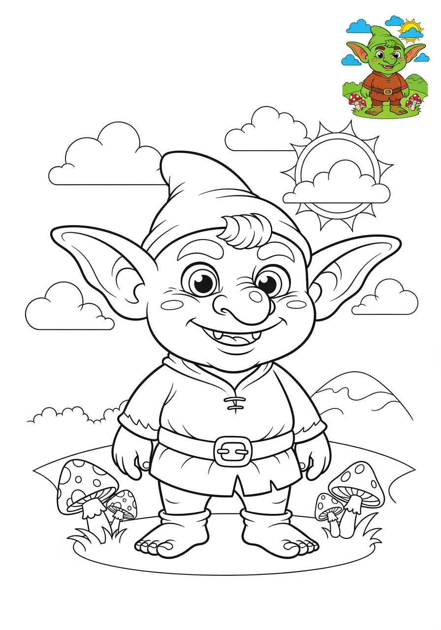 medium fantasy and fairy tales Nhân Vật goblin kids coloring page 0
