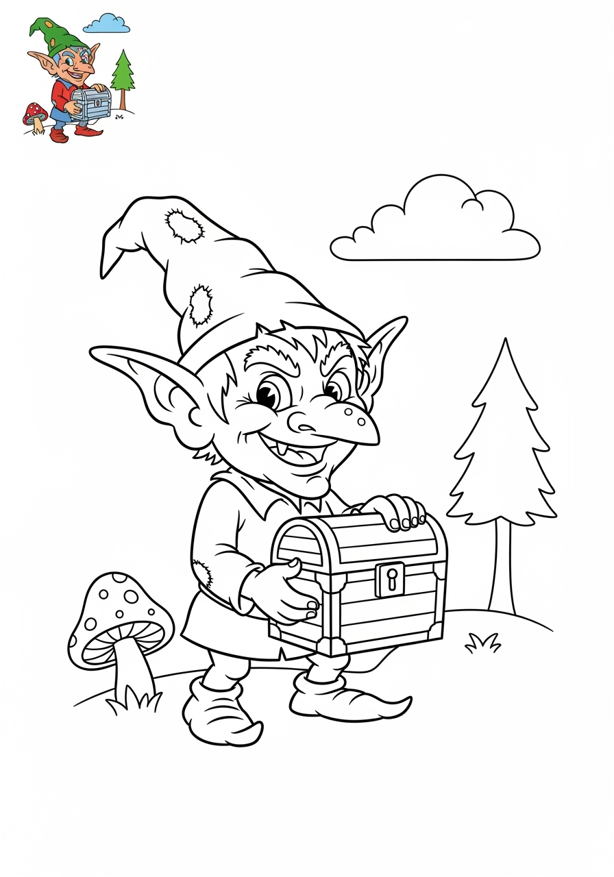 medium fantasy and fairy tales Nhân Vật goblin kids coloring page 1