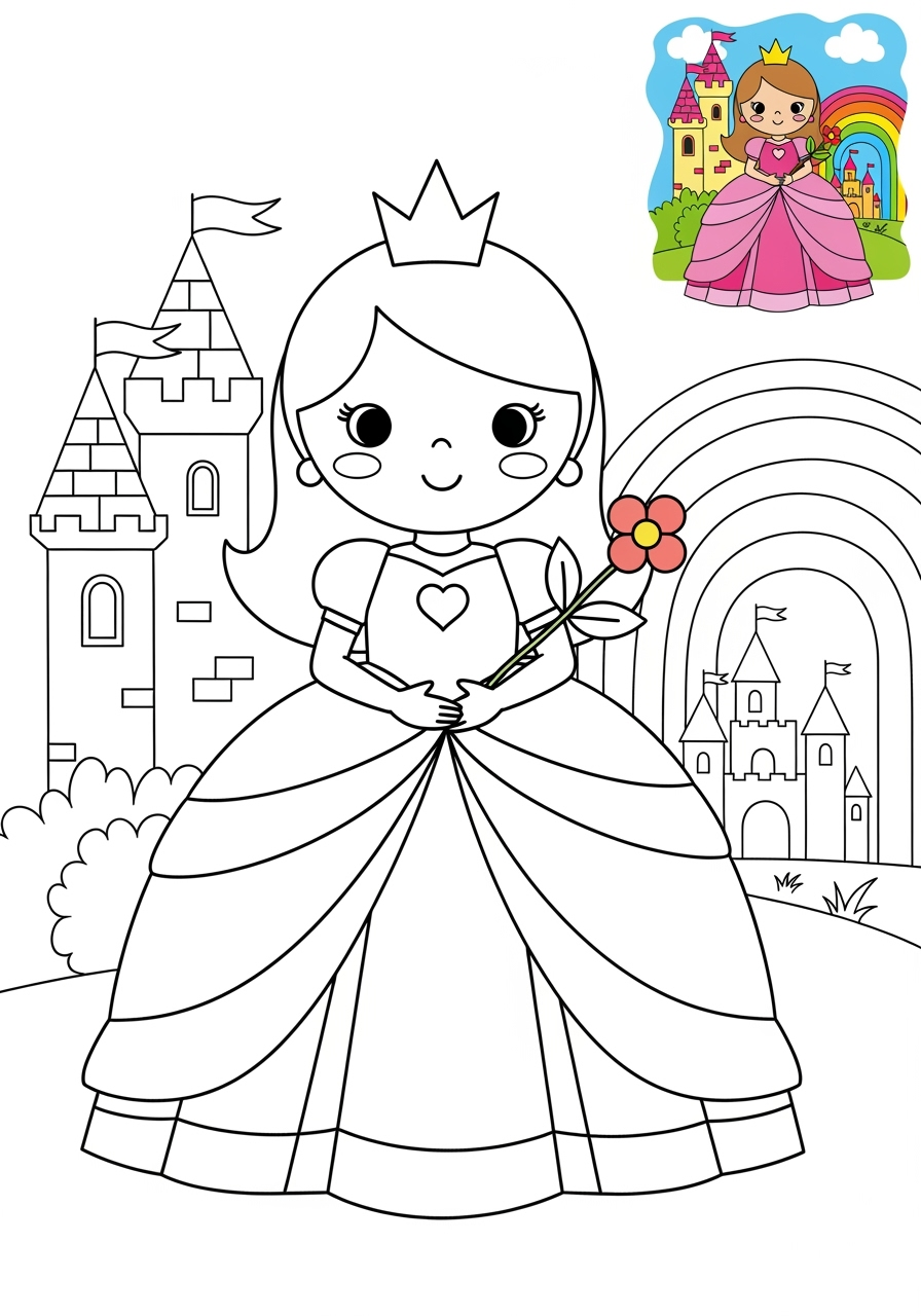 medium fantasy and fairy tales Nhân Vật princess kids coloring page 1