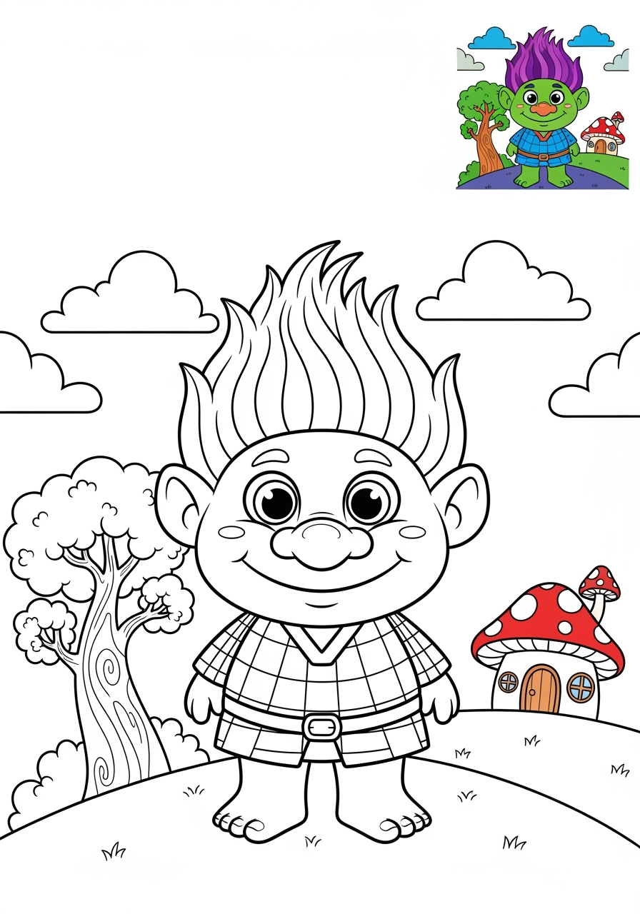 medium fantasy and fairy tales Nhân Vật troll kids coloring page 1