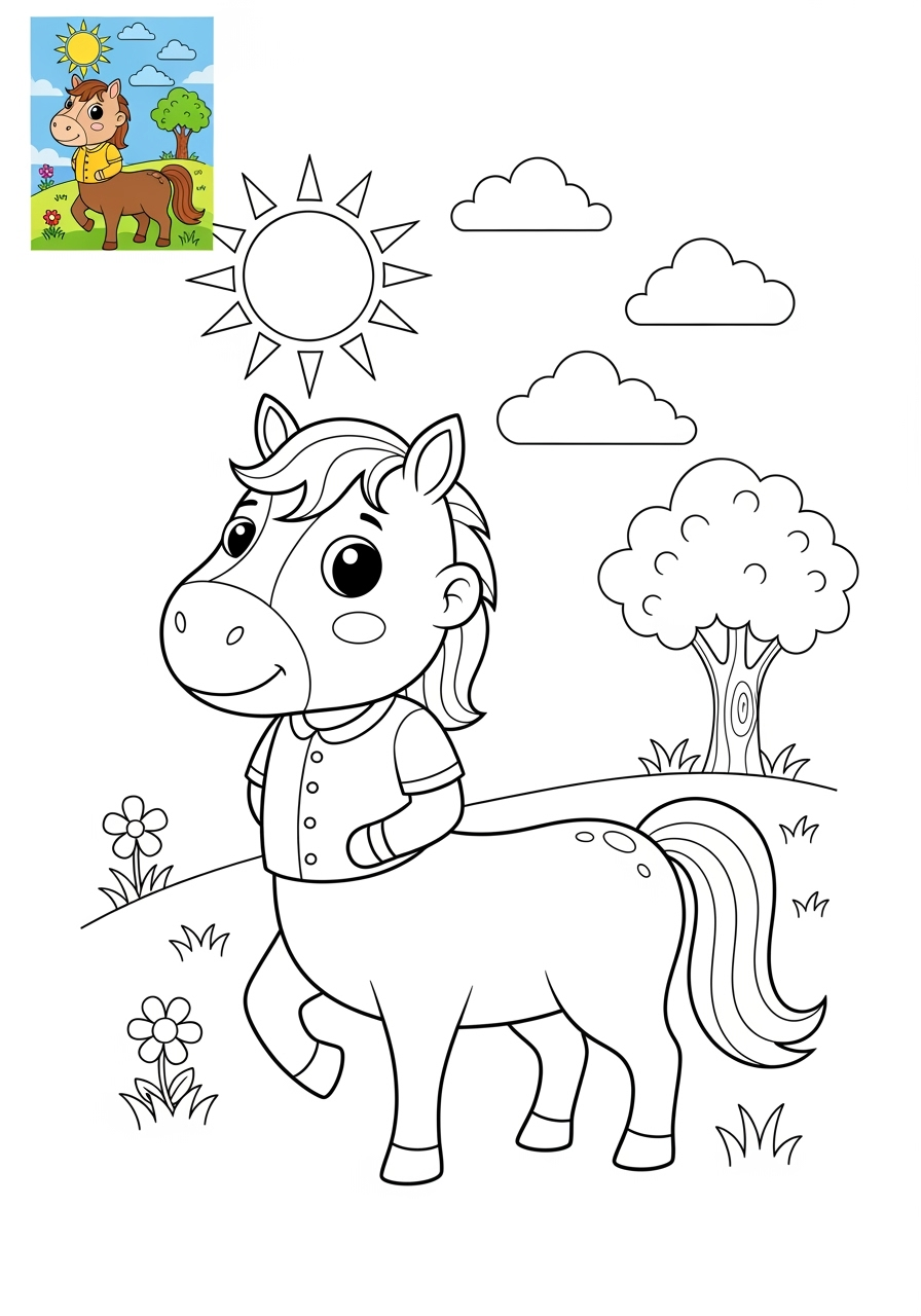 medium fantasy and fairy tales Creatures centaur kids coloring page 0