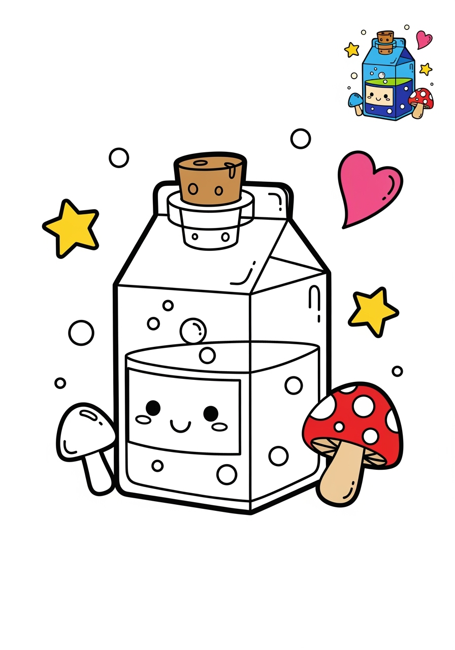 medium fantasy and fairy tales Magic & Objects potion kids coloring page 1