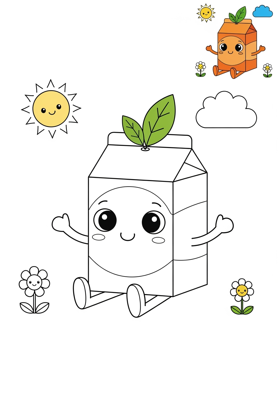 medium food and treats Fruits orange kids coloring page 0