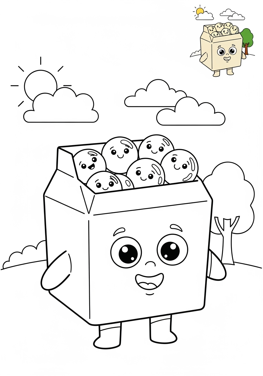 medium food and treats Vegetables peas kids coloring page 1